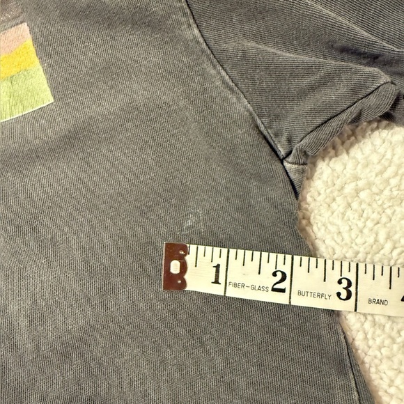 O'Neill Charcoal Gray Sunset Palm Graphic Cropped Tee Shirt Surf Beach - Picture 6 of 9